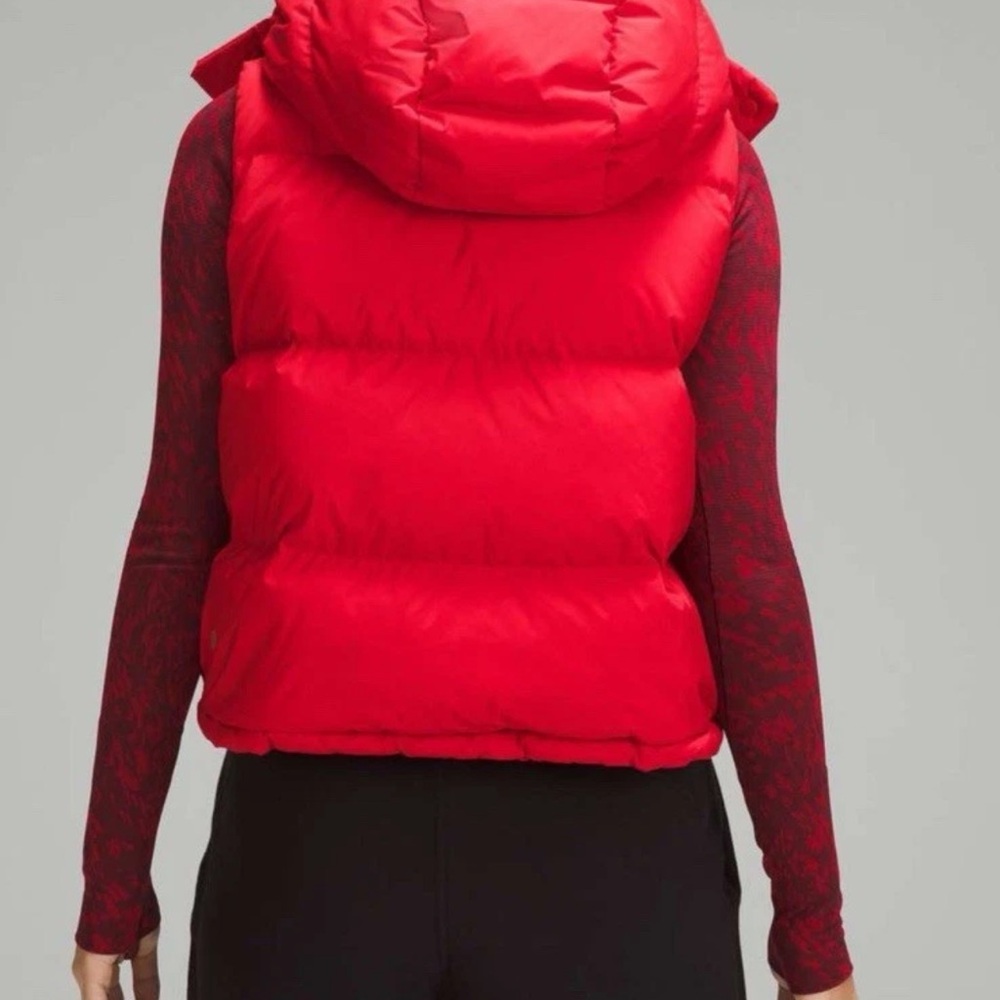 Lululemon Lunar New Year Wunder Puff Cropped Vibrant Red Puffer Vest - Picture 5 of 9
